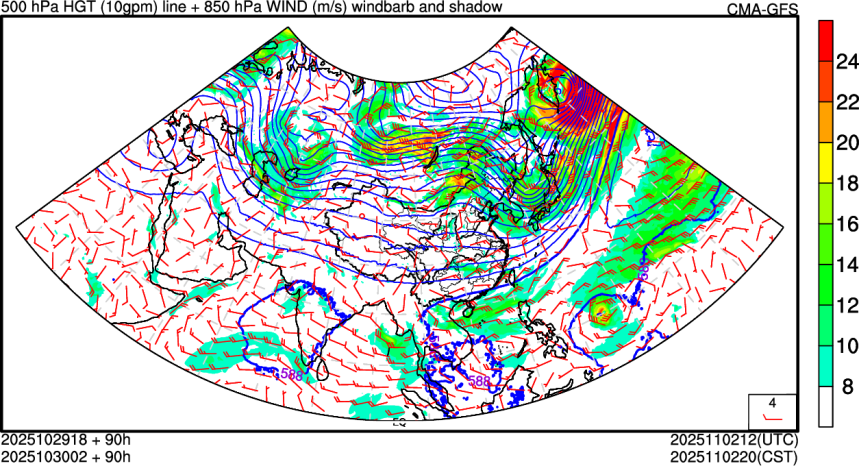 10/29 18时 +090小时