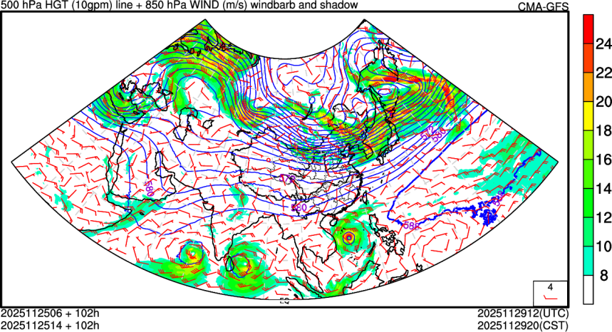 11/25 06时 +102小时