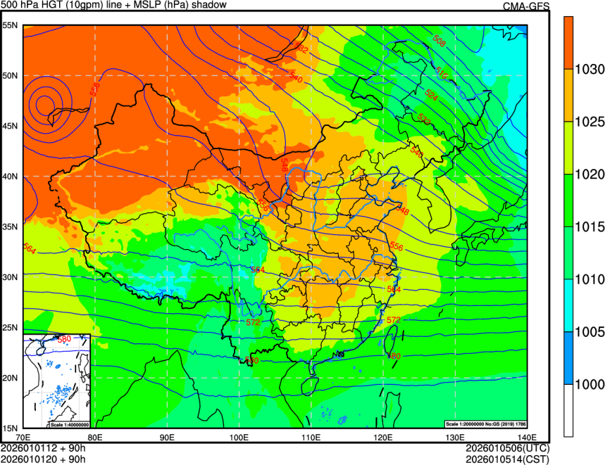 01/01 12时 +090小时