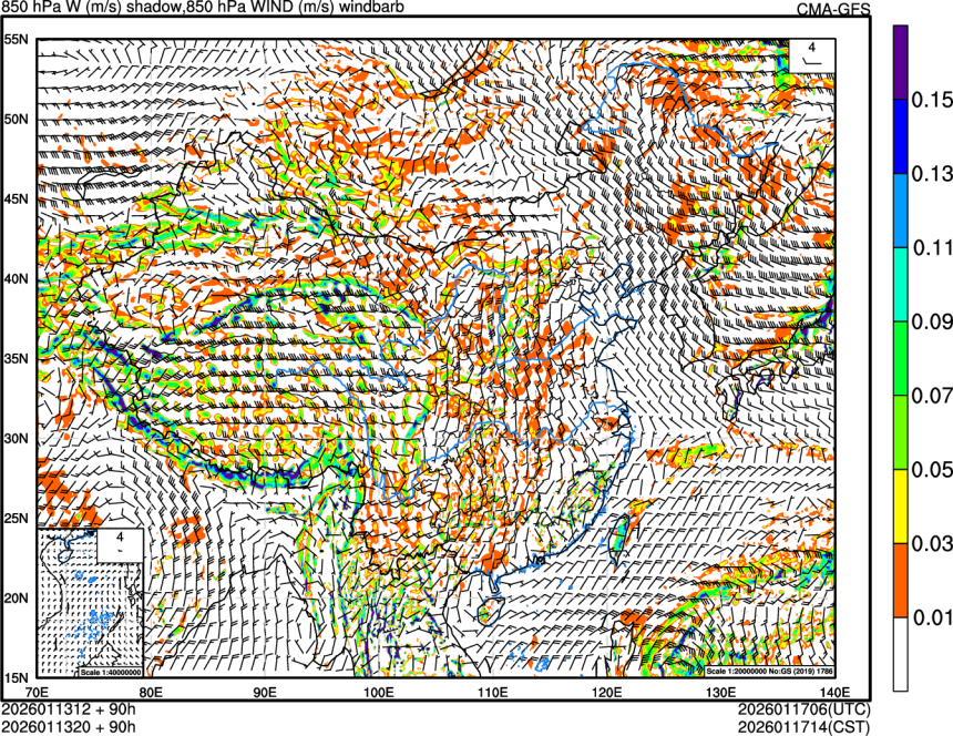 01/13 12时 +090小时