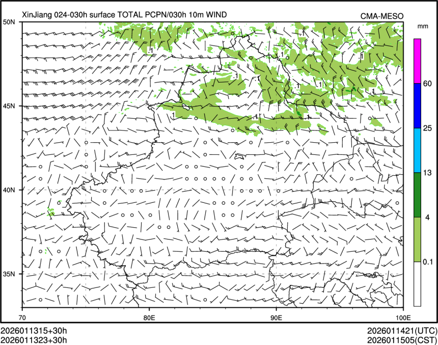 01/13 23时 +030小时