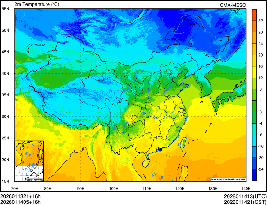 01/13 21时 +016小时