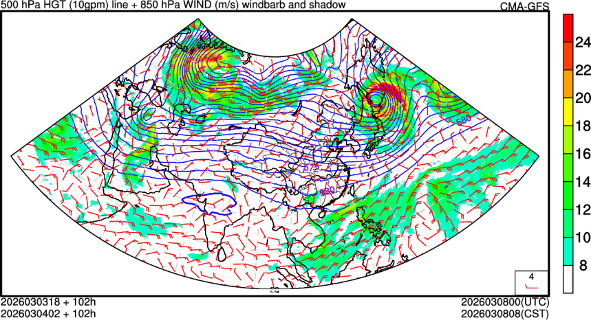 03/03 18时 +102小时