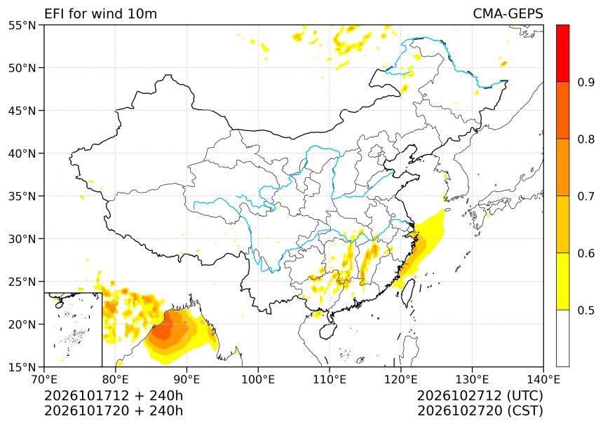 10/17 20时 +240小时